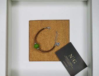 Euphorbe- Bracelet perle céramique-Verte