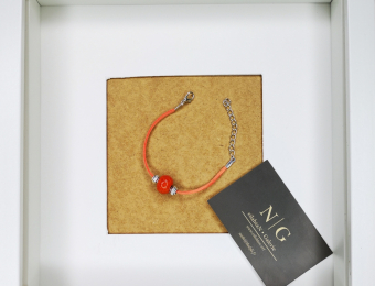Amaryllis-Bracelet avec perle Céramique-Rouge